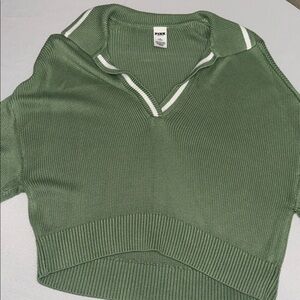 PINK Victoria's Secret Green V-Neck Sweater